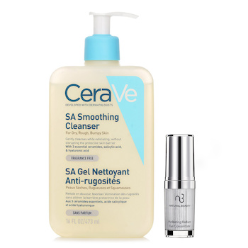 CeraVe SA Smoothing Cleanser (Random Packaging) 473ml X Natural Beauty Hydrating Radiant Eye Concentrate (Exp Date: 02/2026) 15ml